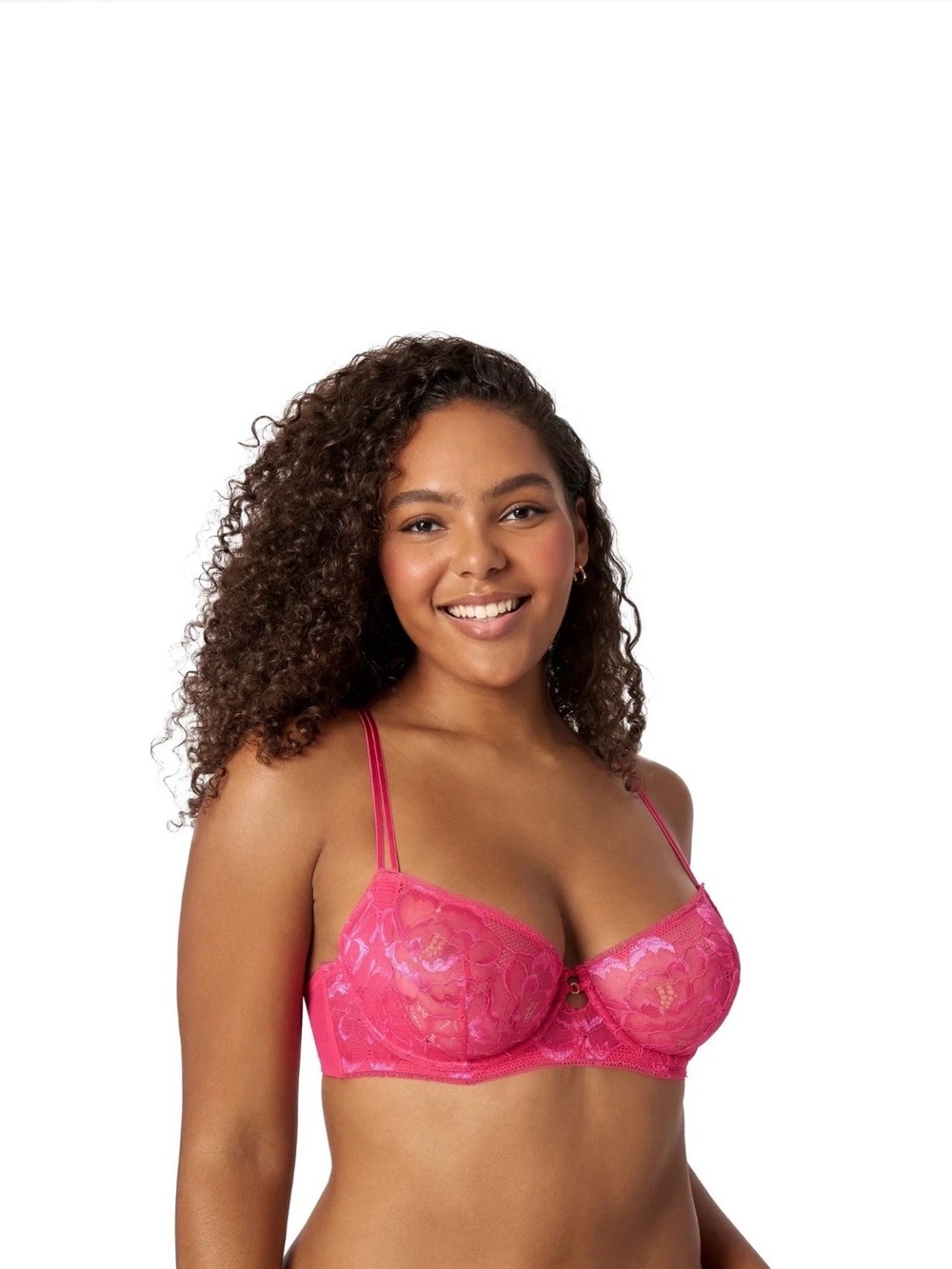 NWT Adored by Adore Me Pink Lace Sheer Underwire Bra 36D - Picture 3 of 8